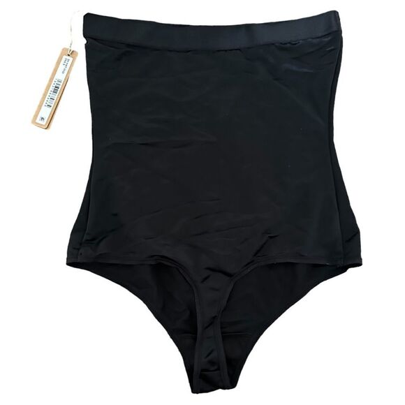 NWT SKIMS Barely There High Waisted Shaping Sculpt Thong In Onyx Black - Picture 5 of 7